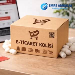 e ticaret baskılı koli logolu kargo kutusu e ticaret paketleme kutusu kraft koli